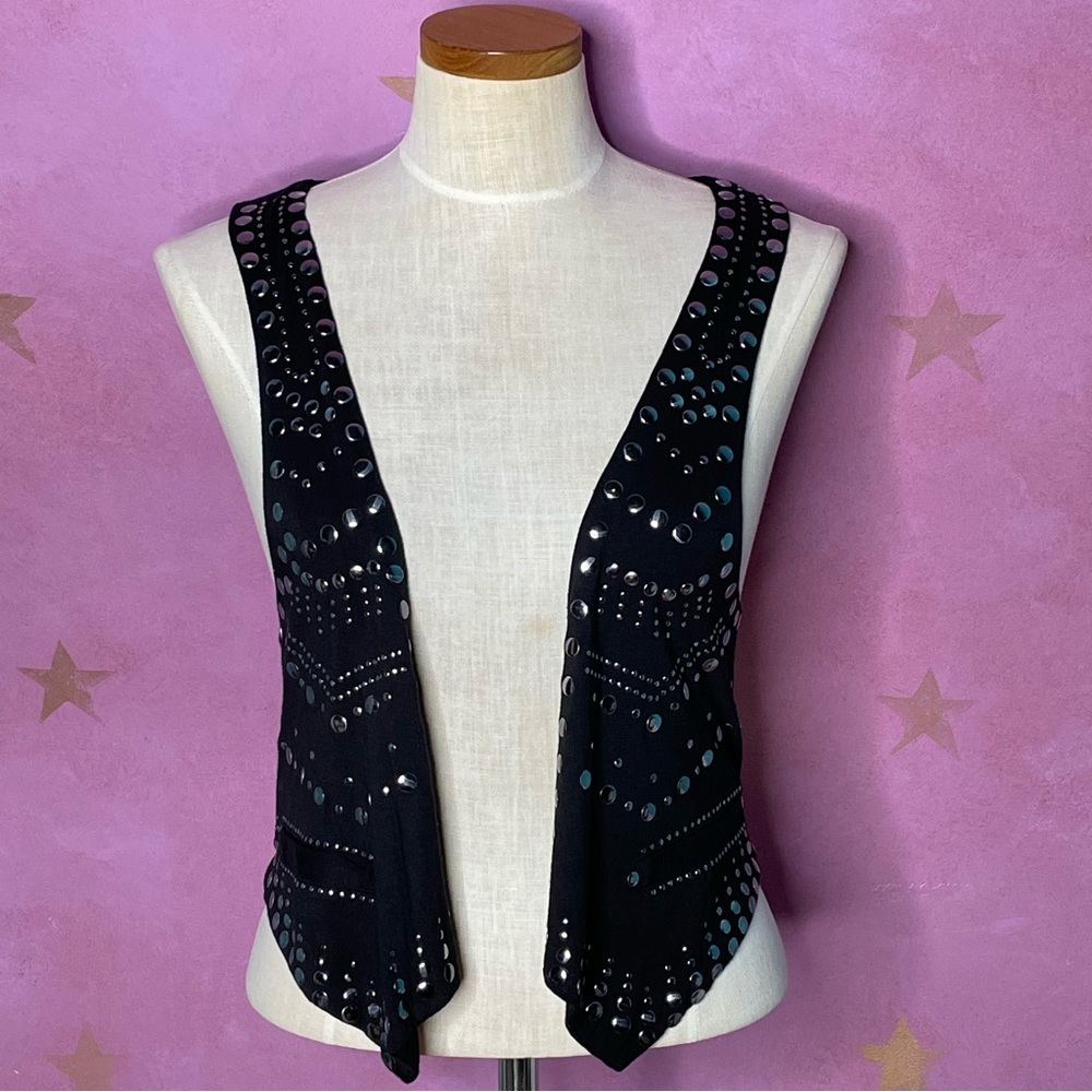 Love Token Black Studded 80s 90s Vest